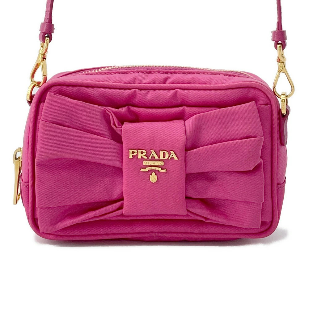 Prada Tessuto Bow Camera Bag fuchsia Pink